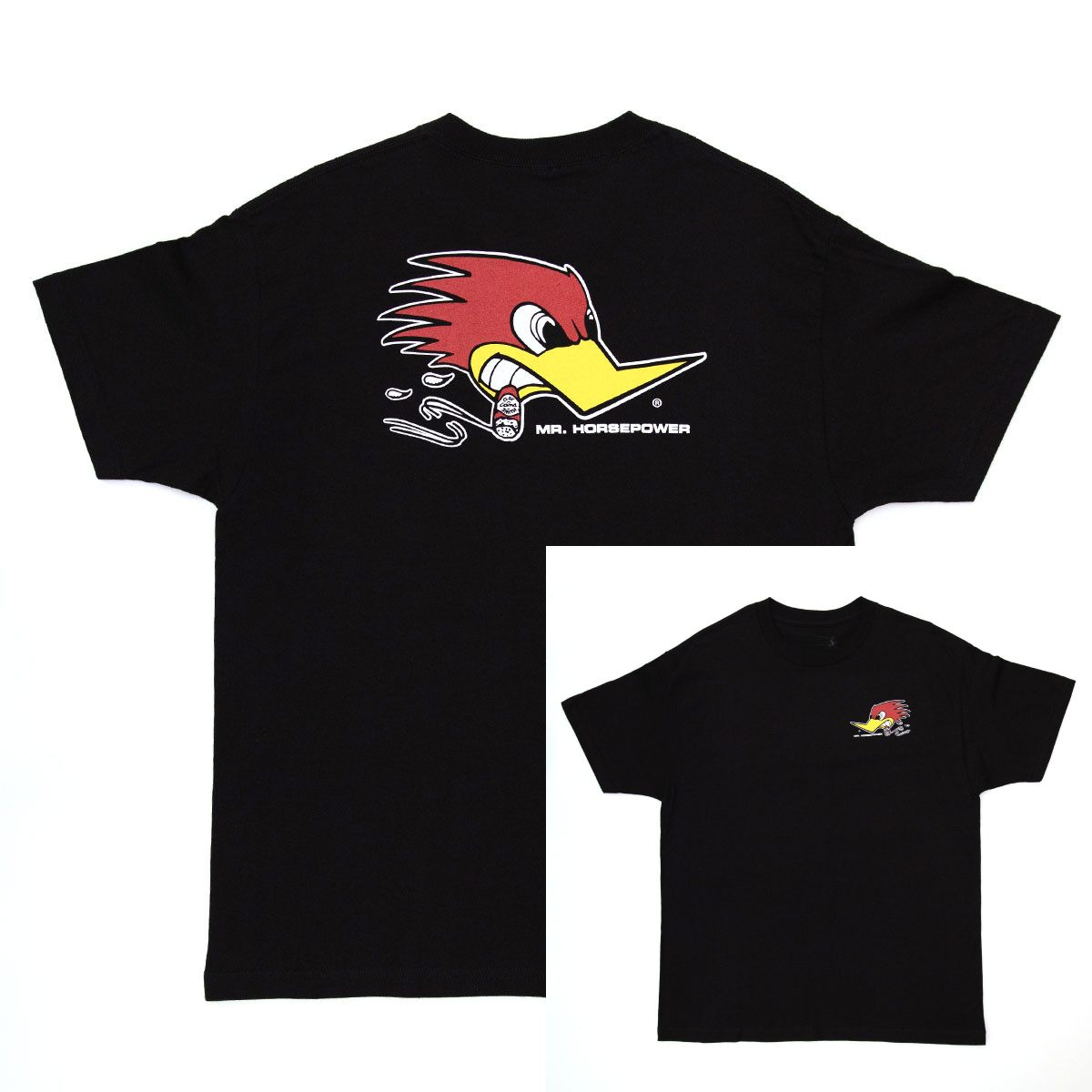 Streetwear Brand Tees - Red Woodpecker Logo Classic Racing Car
