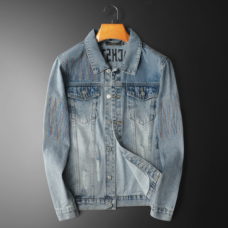 Brand Vintage Washed Denim Jac - Streetwear Brand Denim ulasan dan harga