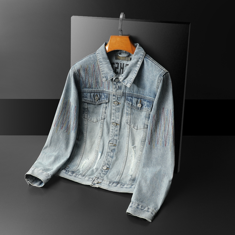 Brand Vintage Washed Denim Jac - Streetwear Brand Denim ulasan dan harga