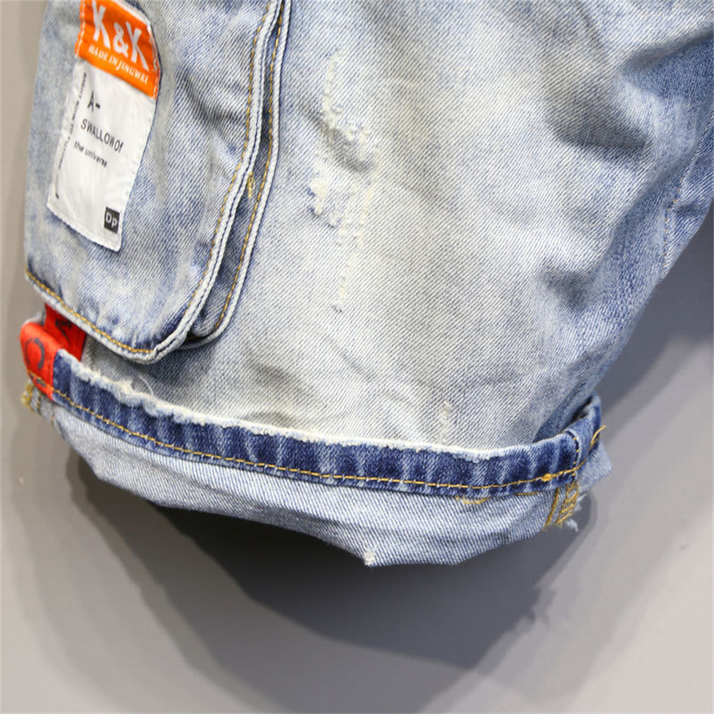 Fashion Brand Men Jeans Shorts - Streetwear Brand Denim ulasan dan harga