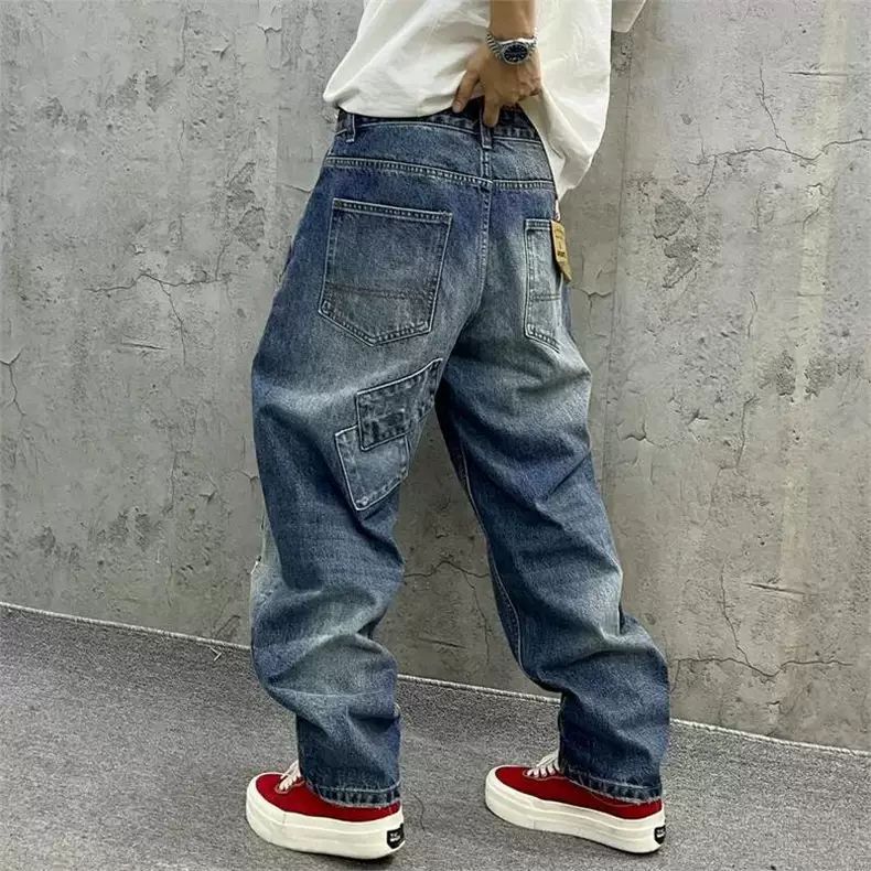 Brand Splicing Jeans Autumn Fa - Streetwear Brand Denim ulasan dan harga
