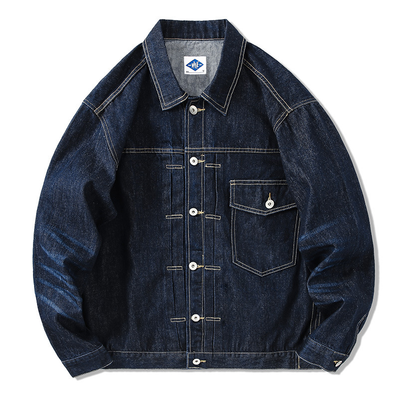 Tide Brand Dark Blue Denim Jac - Streetwear Brand Denim ulasan dan harga