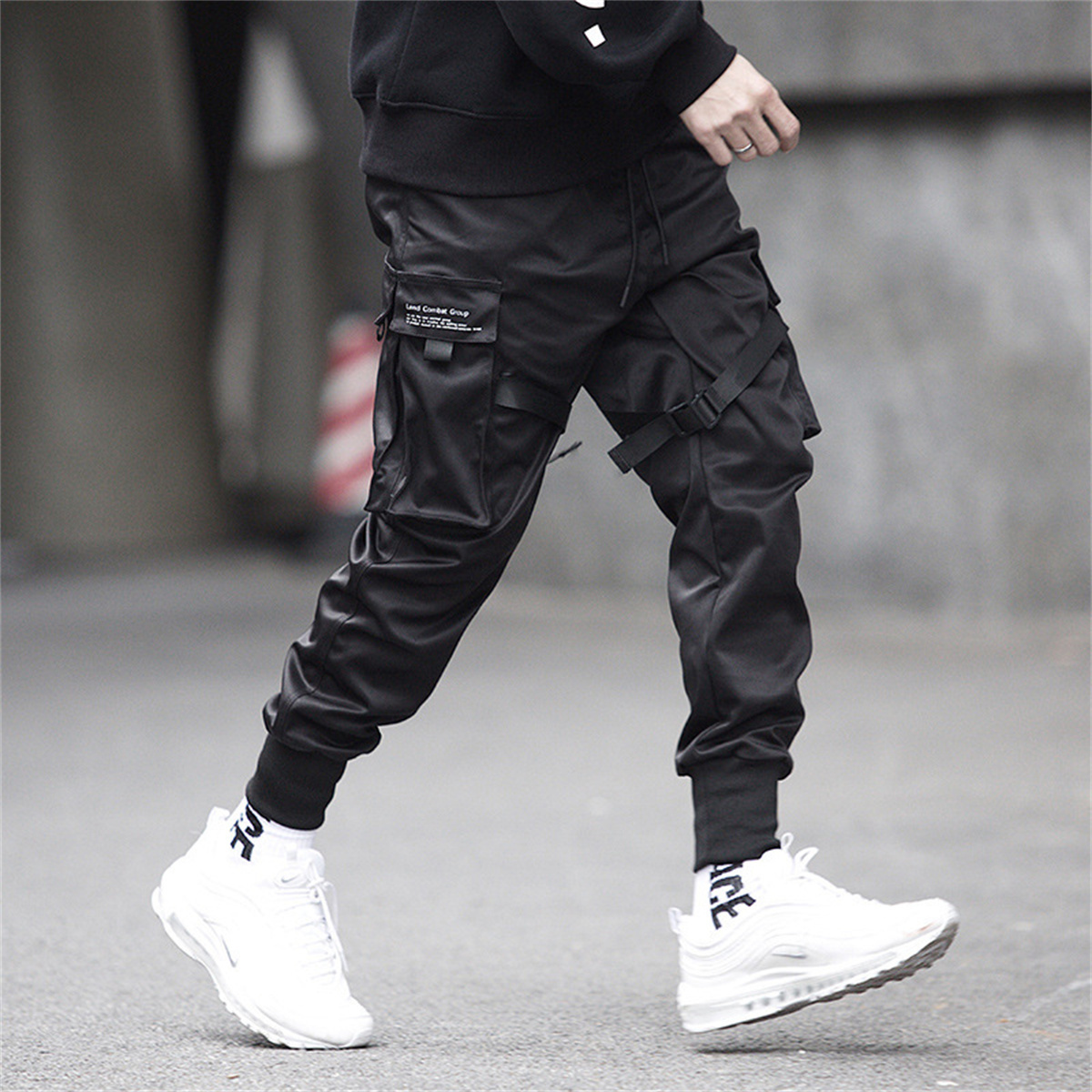 Black Hip Hop Cargo Pants Summ - Streetwear Brand Clothing ulasan dan harga