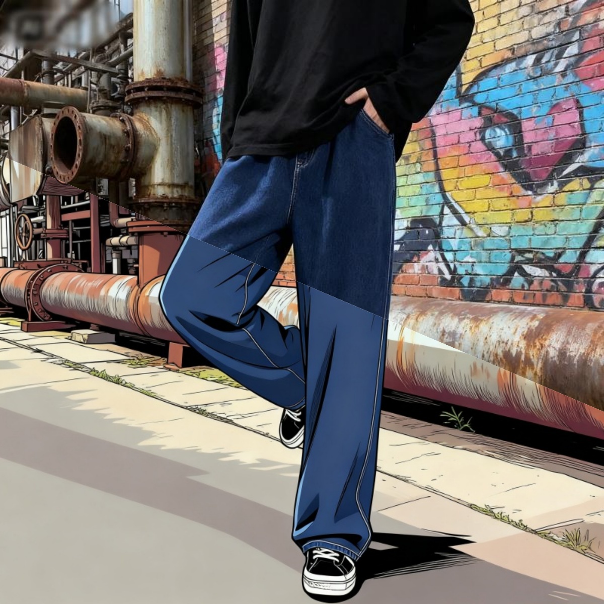 Korean Style Streetwear New Fa - Streetwear Brand Denim ulasan dan harga